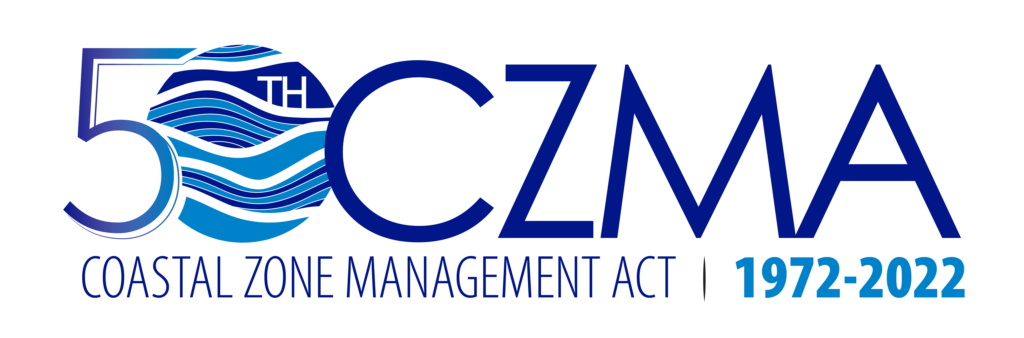 Graphically designed element reads 50th CZMA - Coastal Zone Management Act 1972-2022