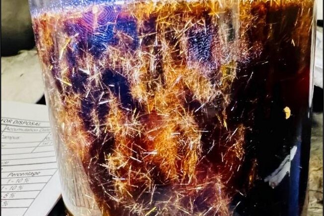 large jar of crystalized substance