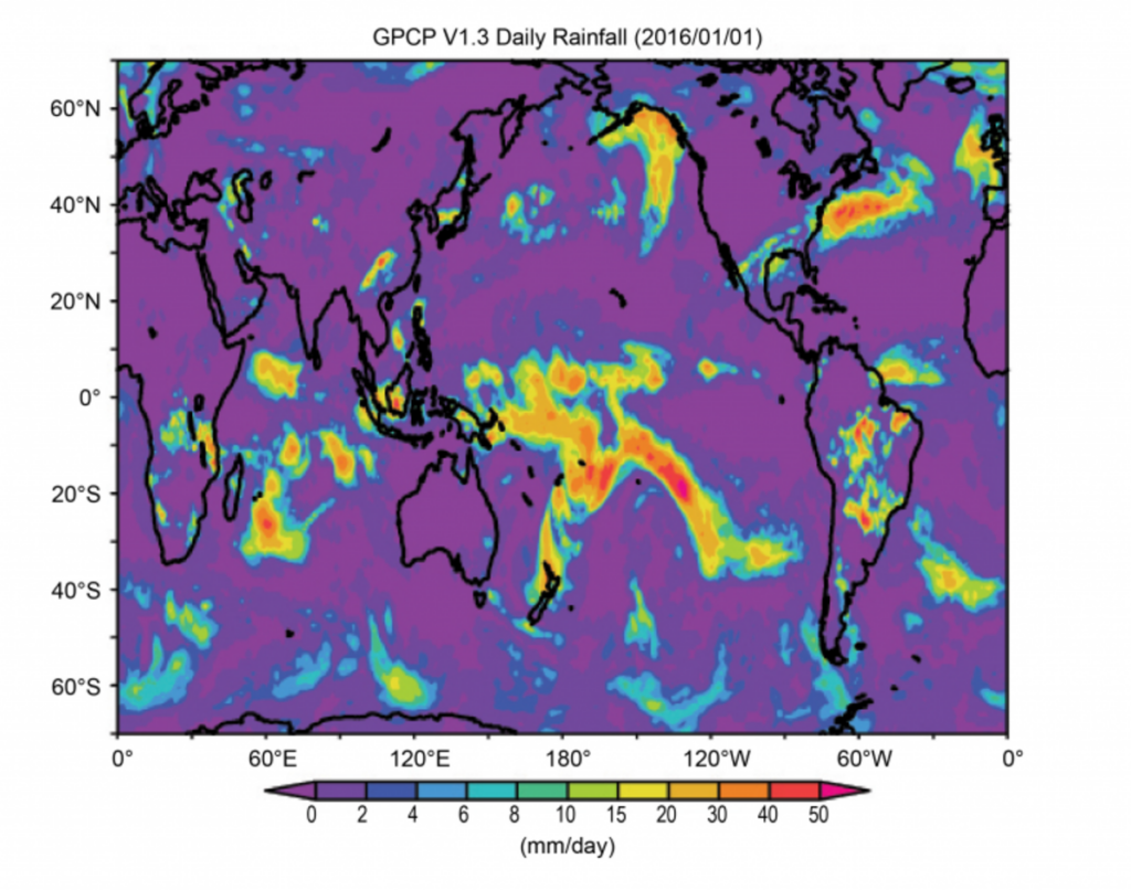 global map of daily rainfall