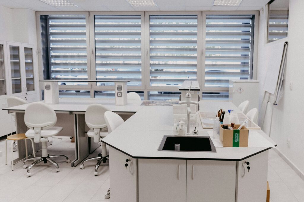 White, sterile lab space